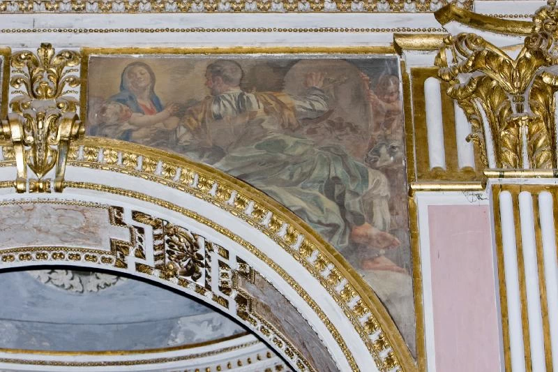 Sacra famiglia in olio su tela